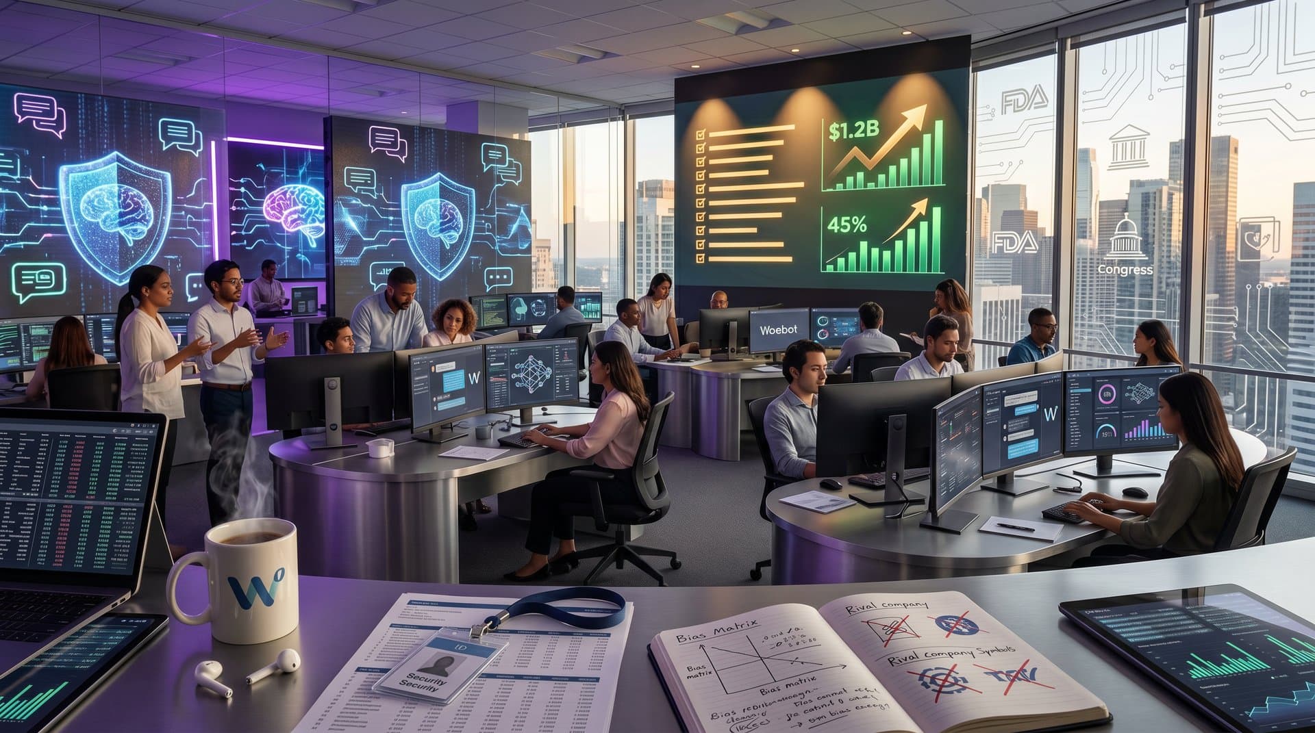 Holographic moat of AMA AI chatbot safeguards protecting mental health startup growth charts from competitors