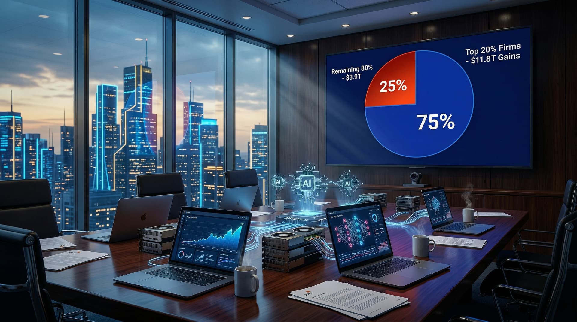 PwC: 75% of $15.7T AI Gains to Top 20% Firms by 2030