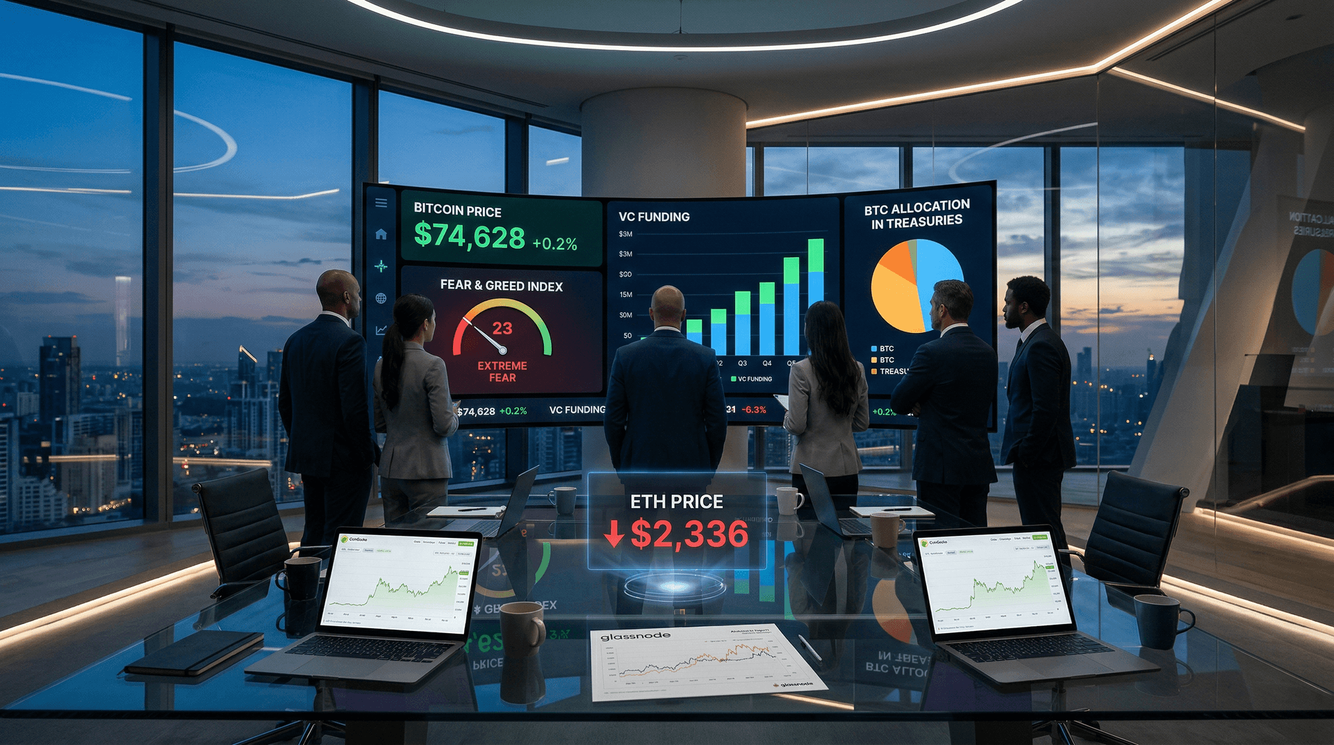 Bitcoin Price Closes at $74,628 as Fear Index Hits 23