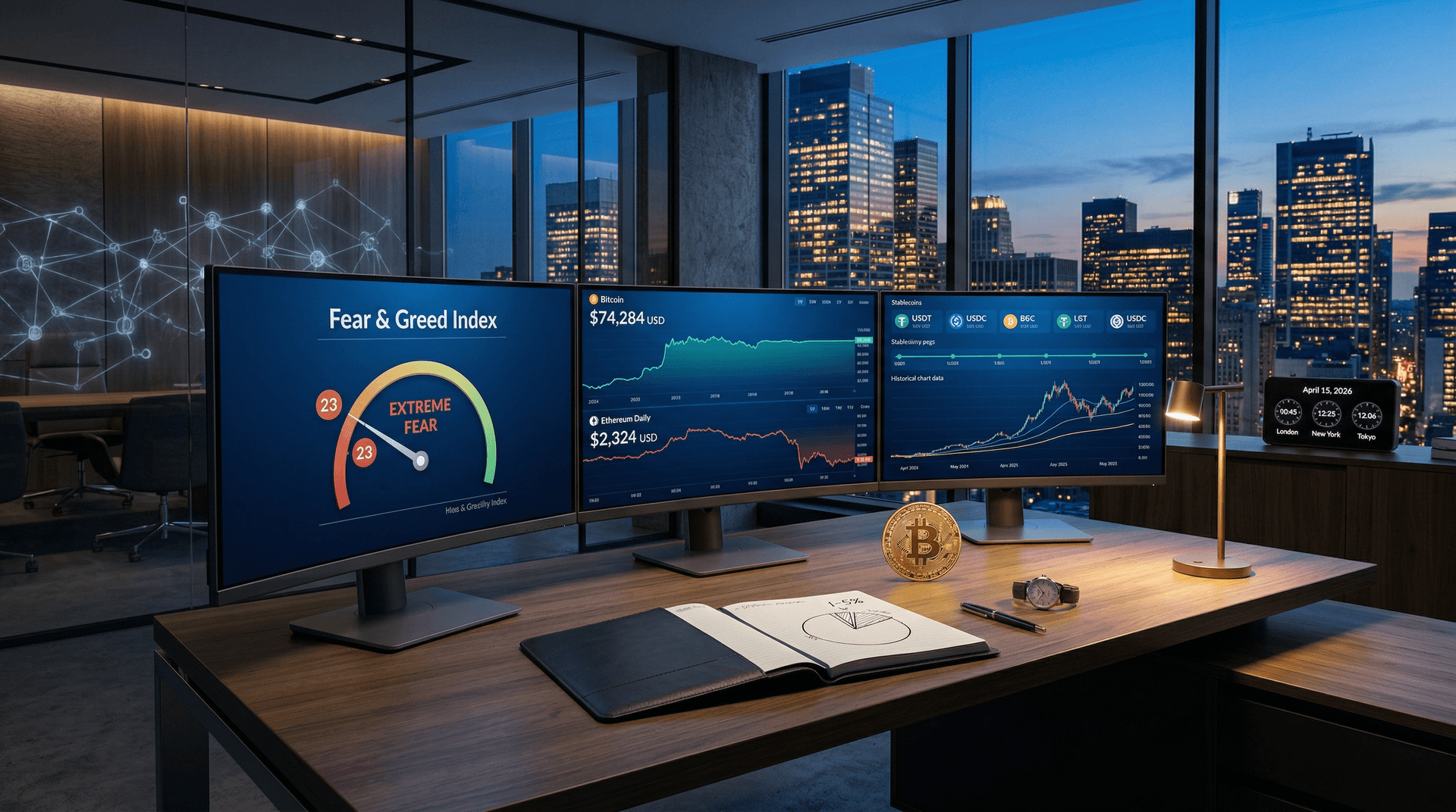 Buy Cryptocurrency: Fear & Greed Hits 23, BTC Holds $74K