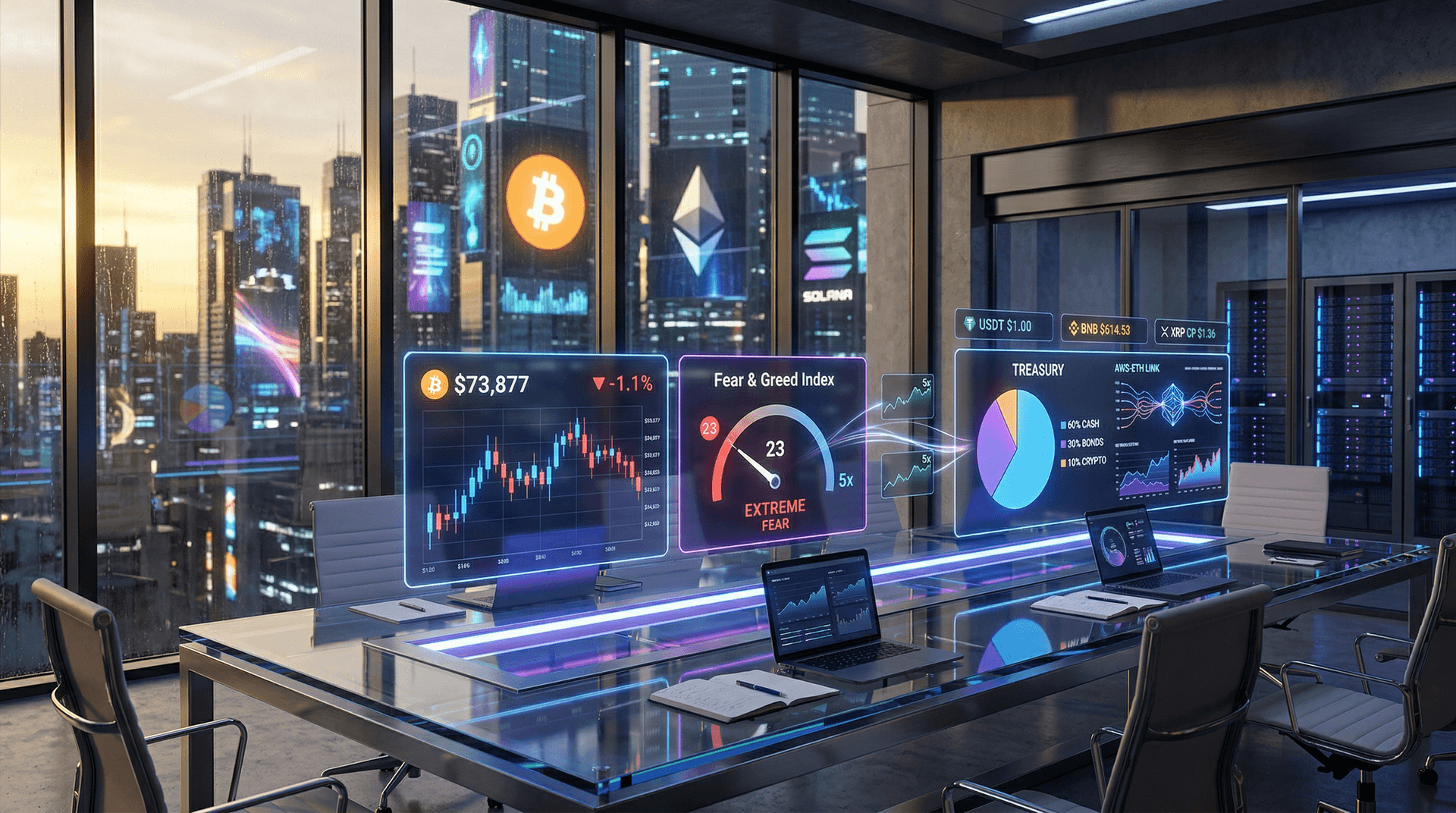 Startup Treasuries Crypto Dips: Fear & Greed Hits 23, BTC $73K