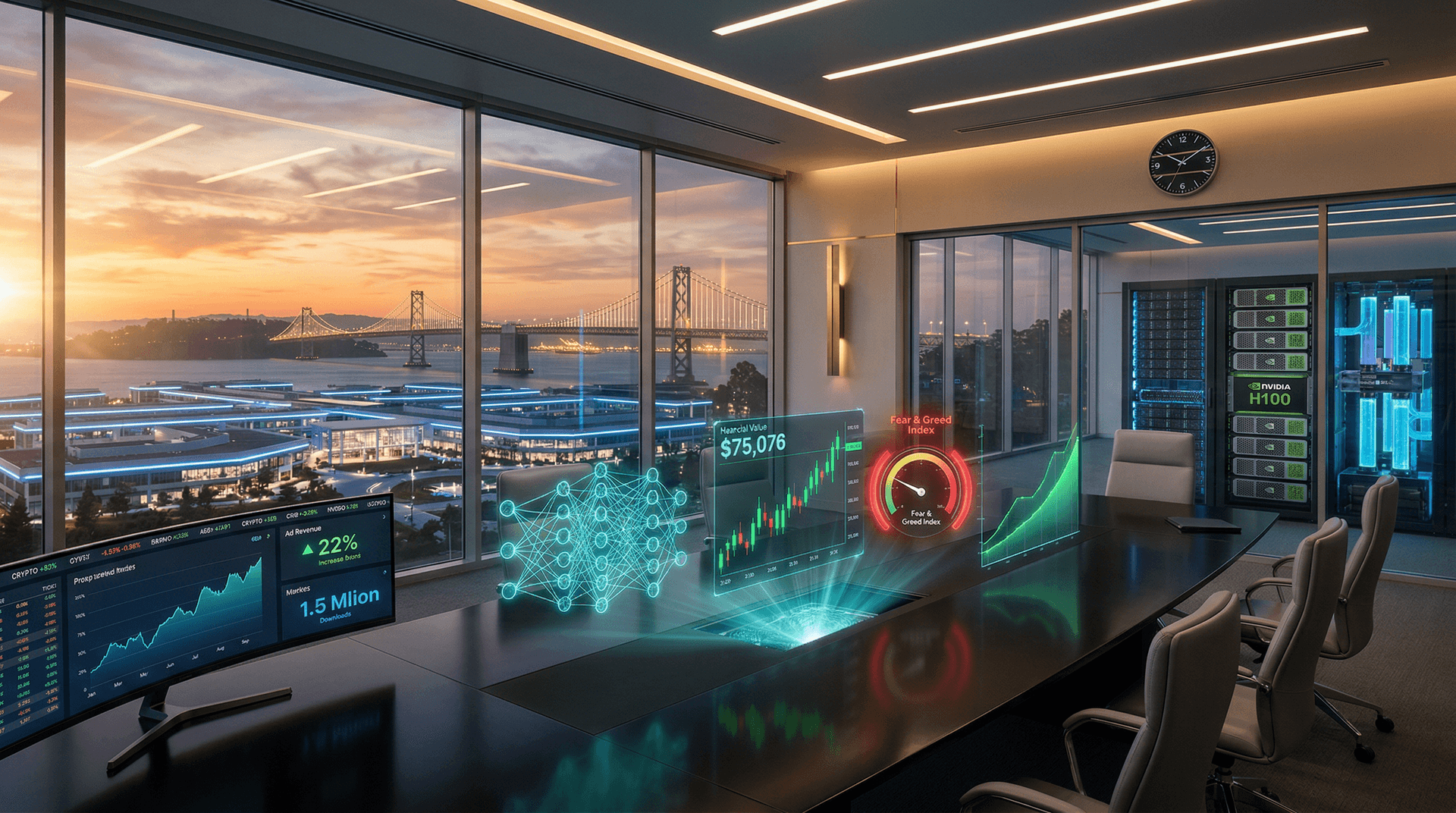 Meta AI Investments Near ROI as BTC Hits $75K, Fear 23