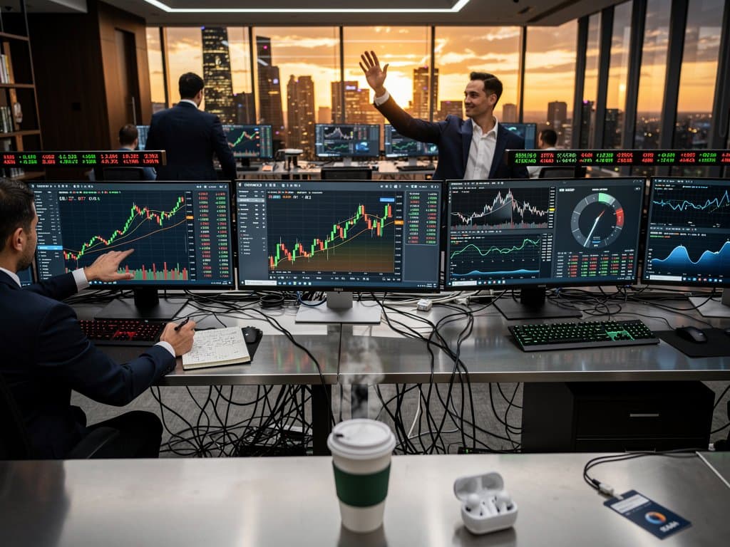 Trading screens show best cryptocurrency stocks rally with Solana to $87.77, Bitcoin charts, Fear Index at 21